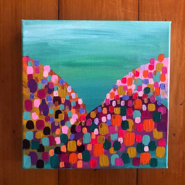 Mini Moving Mountains Turquoise 1 Painting
