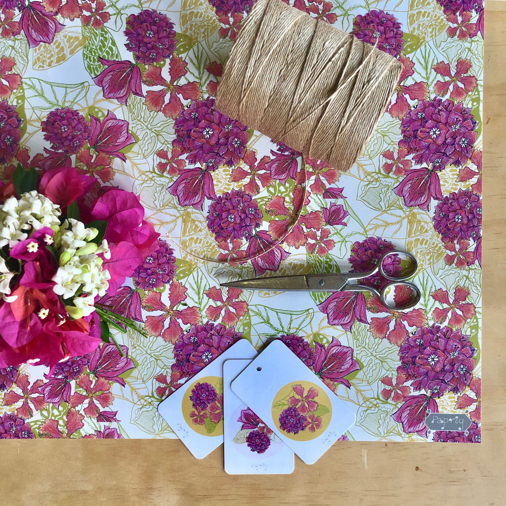 Tropical Bougainvillea Wrapping Paper