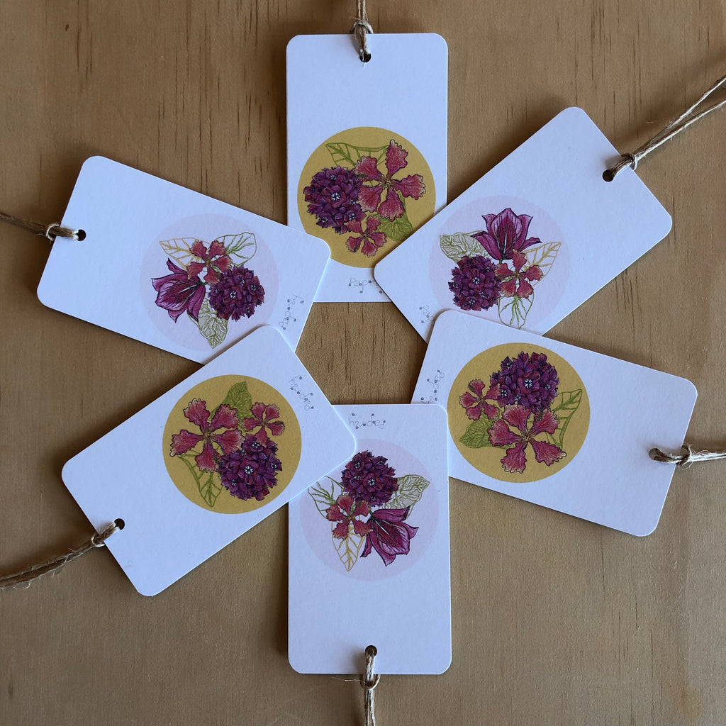 Tropical Bougainvillea 6 Gift Tags