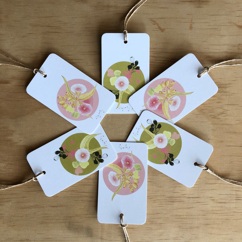 Pink Gum Blossom 6 Gift Tags