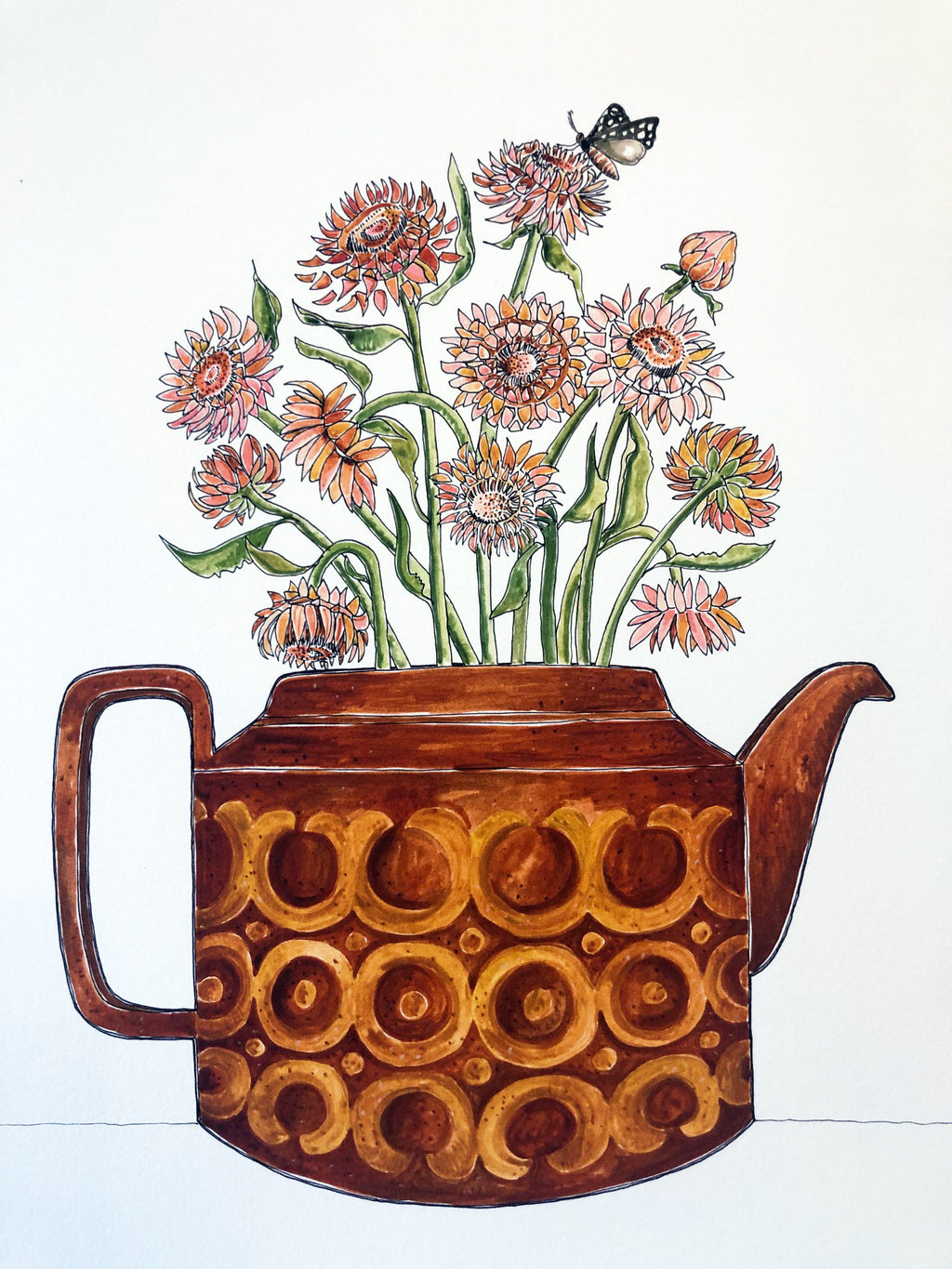 Daisy Teapot Print